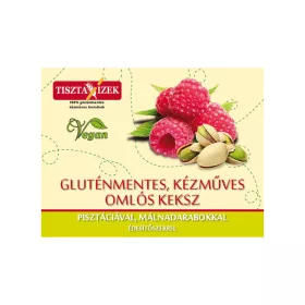   Tiszta Ízek gluténmentes omlós keksz pisztáciával és málnadarabokkal, édesítőszerrel 180 g