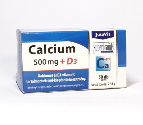 JutaVit Calcium 500 mg + D3 tabletta 50 db