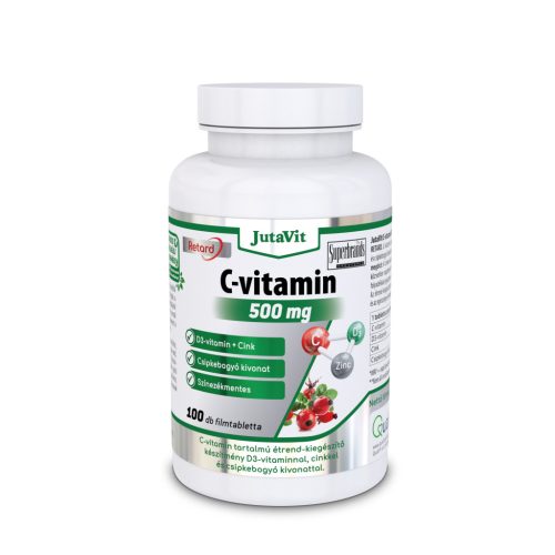 JutaVit C-vitamin 500mg nyújtott kioldódású + csipkebogyó + D3 vitamin + Cink 100 db