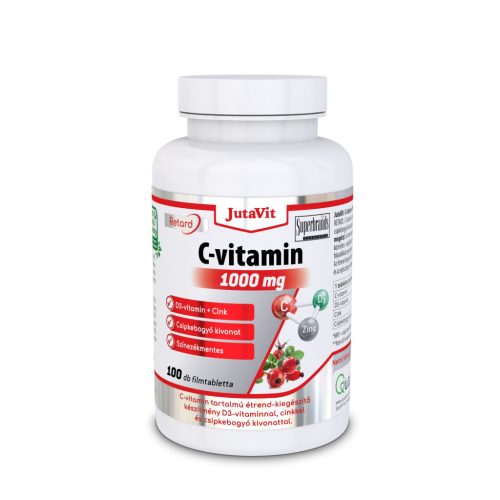 JutaVit C-vitamin 1000 mg nyújtott kioldódású + csipkebogyó + D3 vitamin + Cink 100 db