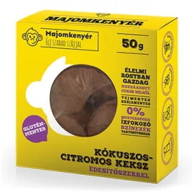   Majomkenyér gluténmentes, hozzáadott cukormentes kókuszos-citromos keksz 50 g