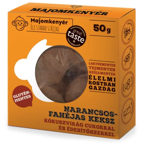 Majomkenyér gluténmentes narancsos-fahéjas keksz 50 g