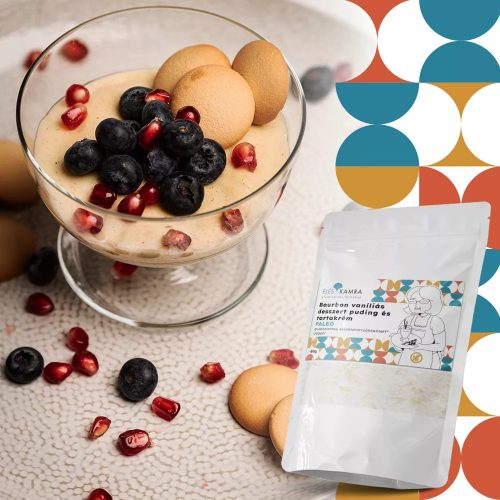 Éléskamra vegán, gluténmentes bourbon vaníliás krémpuding és tortakrém por szénhidrát csökkentett 60 g