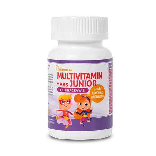 Netamin Multivitamin+vas JUNIOR rágótabletta Echinaceával 30 db