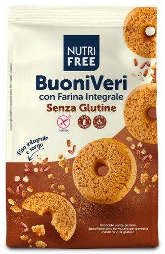 Nutri Free gluténmentes Buoni Veri keksz - teljes kiőrlésű rizsliszttel, rizskorpával és cirokliszttel 250 g