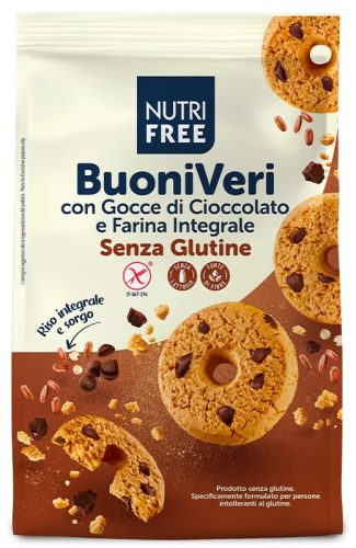 Nutri Free gluténmentes Buoni Veri keksz - teljes kiőrlésű liszttel és csokicseppel 250 g