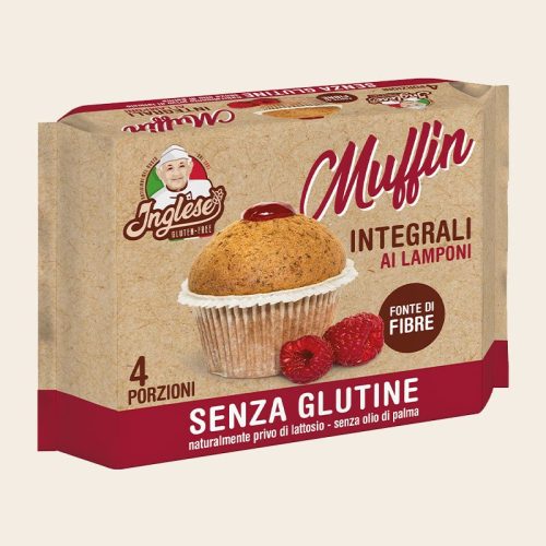 Inglese gluténmentes, teljes kiőrlésű málnás muffin 160 g (4x40g)