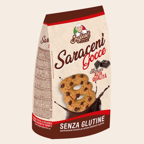 Inglese Saraceni gluténmentes, teljes kiőrlésű keksz csoki cseppekkel 300 g