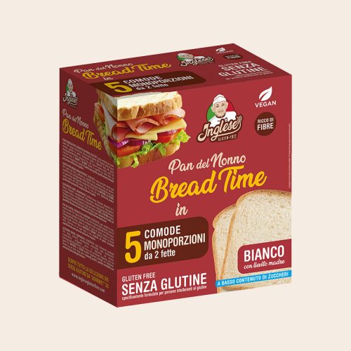 Inglese Bread Time Bianco - Kovászos gluténmentes fehér szeletelt kenyér 250 g (5x50g)