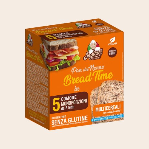 Inglese Bread Time Bianco - Kovászos gluténmentes magvas barna szeletelt kenyér 250 g (5x50g)