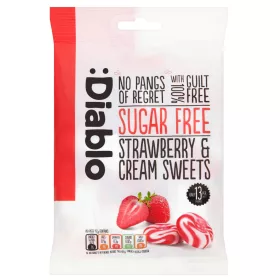   Diablo cukormentes tejszínes epres cukorka, édesítőszerrel 75g