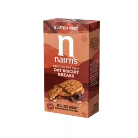  Nairns gluténmentes teljeskiőrlésű 56% rostdús zabkeksz csoki chips 160 g