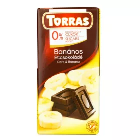   Torras Banános étcsokoládé hozzáadott cukor nélkül 75 g