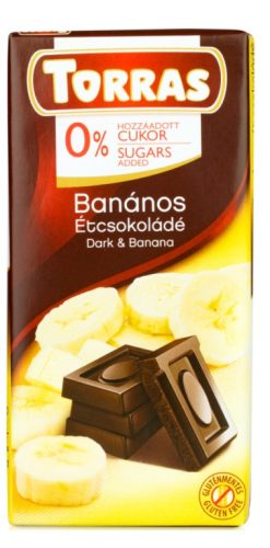 Torras Banános étcsokoládé hozzáadott cukor nélkül 75 g