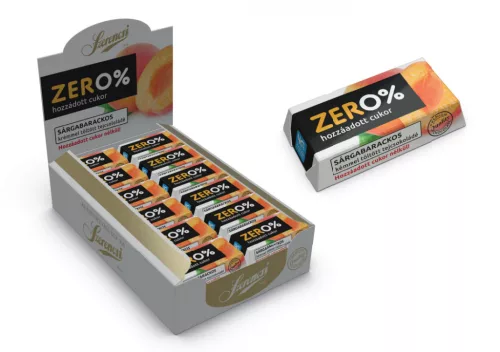 Szerencsi zero sárgabarack ízű krémmel töltött tejcsokoládé édesítőszerrel 21 g