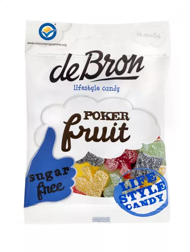 DeBron glutén-és cukormentes Poker Fruit gumicukor 90 g