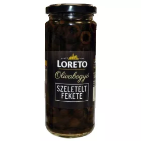 Loreto szeletelt fekete olivabogyó 430 g