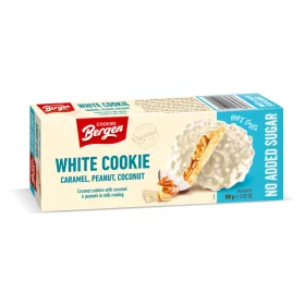   Bergen white cookie fehércsoki bevonatos kókuszos keksz hozzáadott cukor nélkül 100 g