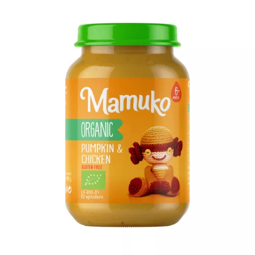 MAMUKO BIO SÜTŐTÖKKEL ÉS CSIRKEHÚSSAL babáknak 6 hónapos kortól 190 g
