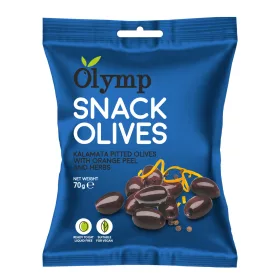   Olymp snack fűszerezett kalamata magozott olajbogyó narancshéjjal 70 g