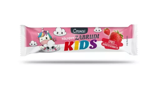 Cornexi kids zabrudi epres-vanília ízű töltelékkel töltött zabrúd joghurtos bevonattal 30 g