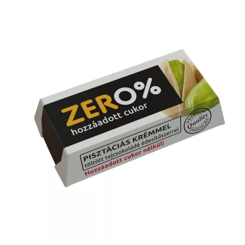 Szerencsi zero pisztácia ízű krémmel töltött tejcsokoládé édesítőszerrel 21 g