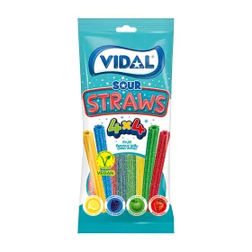 Vidal gumicukor sour straws 4 íz x 4 szín 90 g