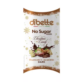   Dibette nas töltött étcsokoládé szaloncukor  édesítőszerrel (mogyoró ízű krém, mandulaízű krém) 250 g