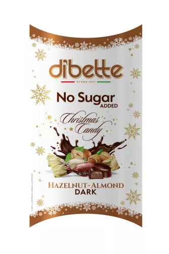 Dibette nas töltött étcsokoládé szaloncukor  édesítőszerrel (mogyoró ízű krém, mandulaízű krém) 250 g