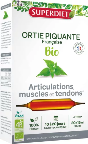 Superdiet ortie piquante csalán kivonat az ízületek, izmok és inak részére ampulla 20x15ml 300 ml